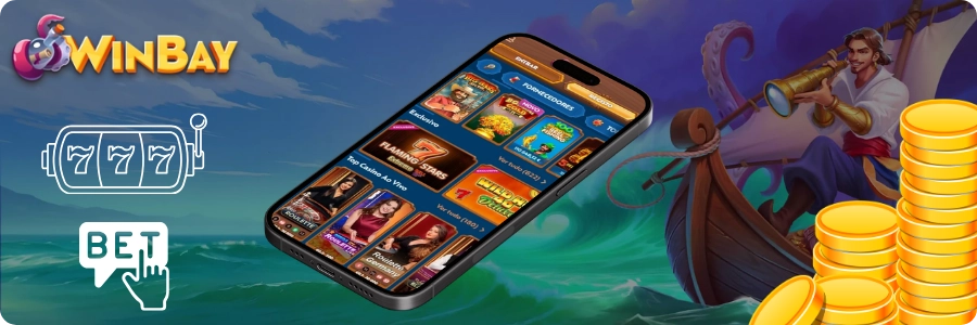 Versão mobile do Winbay no telemóvel